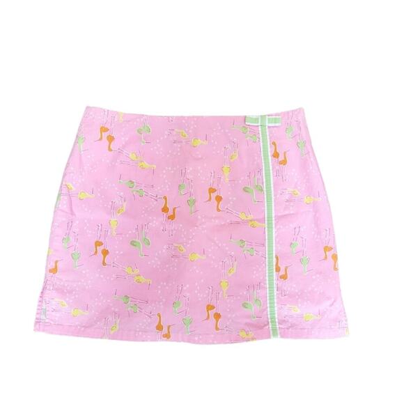 LILLY PULITZER PINK RIBBON ZIP BACK SKORT SIZE 8 - Picture 1 of 8
